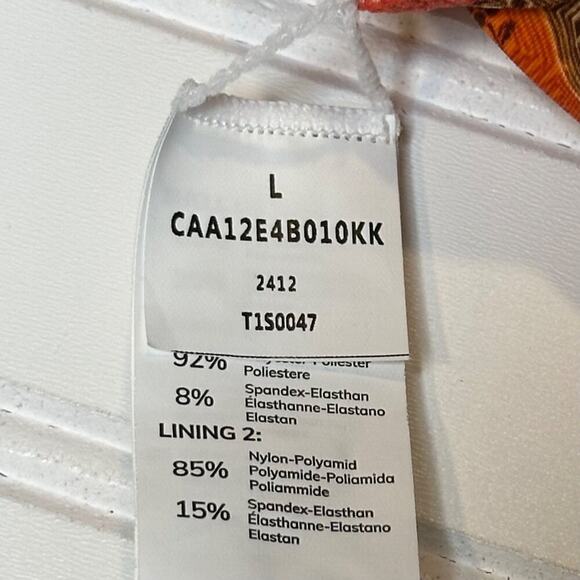 Cupshe Women’s One-Piece Swimsuit L Red Paisley Floral Square Neck Cutout Retro - Picture 5 of 8